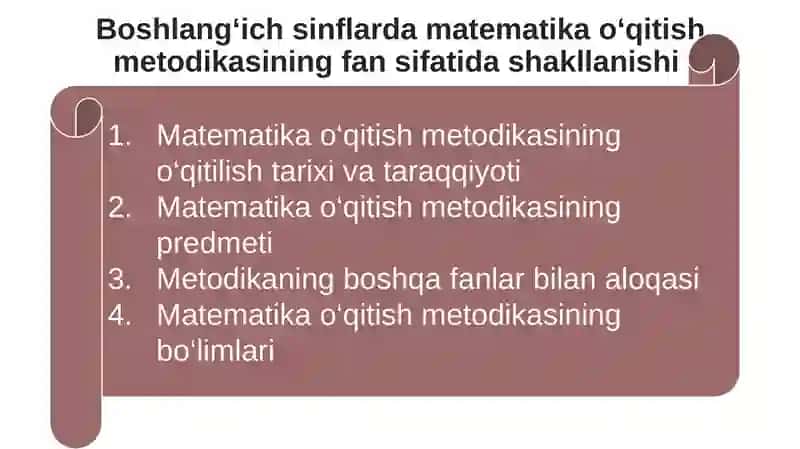Matematika o‘qitish metodikasi 2