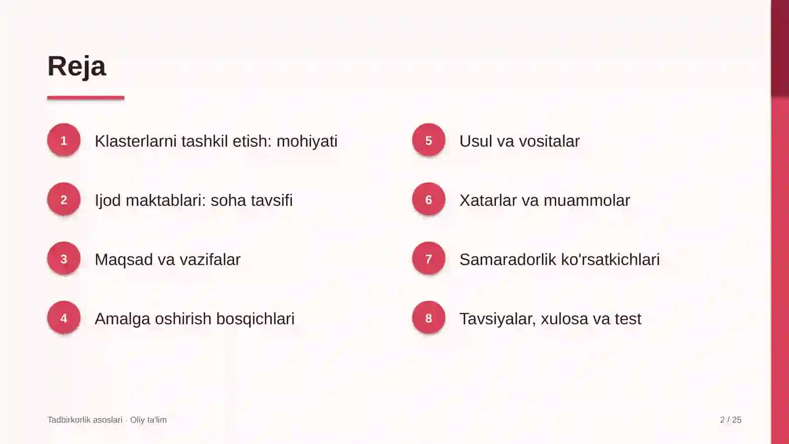 Ijod maktablarida klasterlarni tashkil etish 2