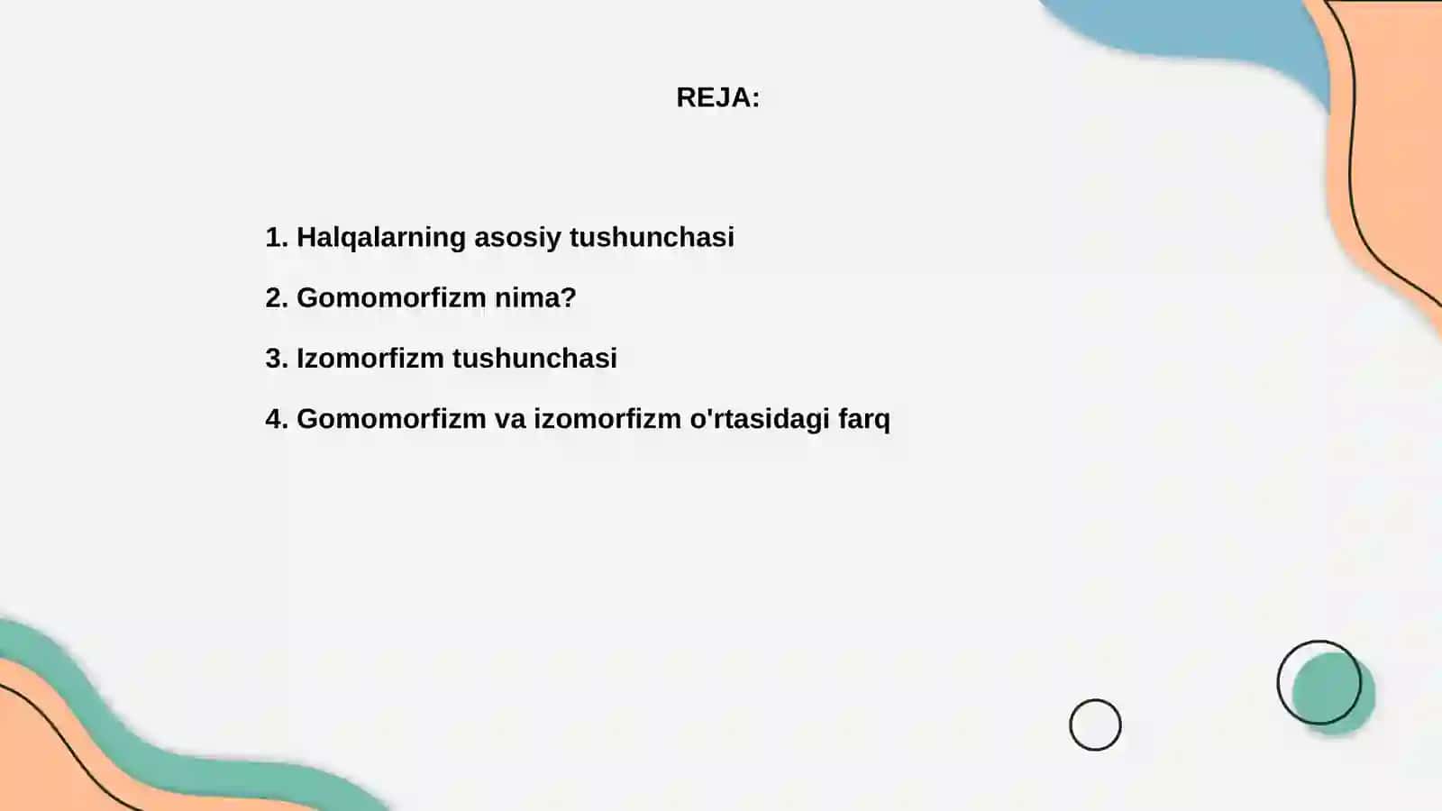 Halqalarning gomomorfizmi va izomorfizmi 2