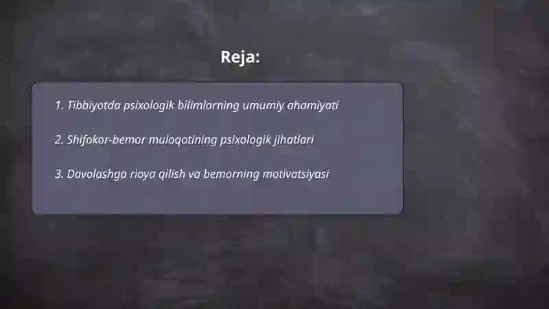 Tibbiyotda psixologik bilimlarning ahamiyati 2