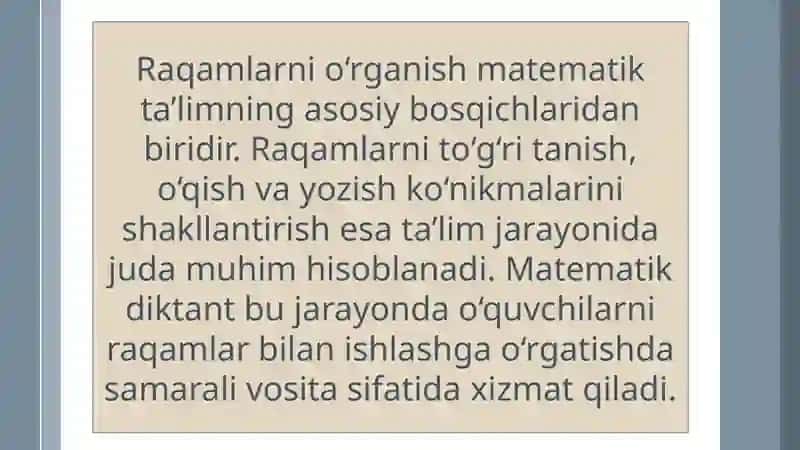 Matematik Diktant 2