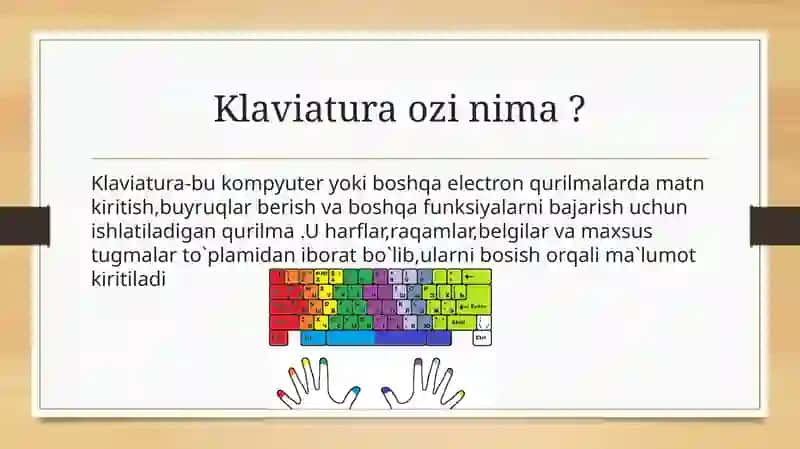 Klaviatura haqida tushuncha. 2