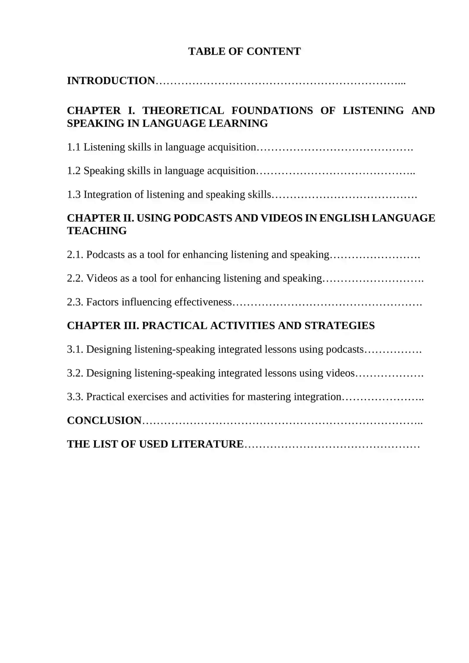 Course Work: Using Podcasts and Videos for English Language Teaching 2