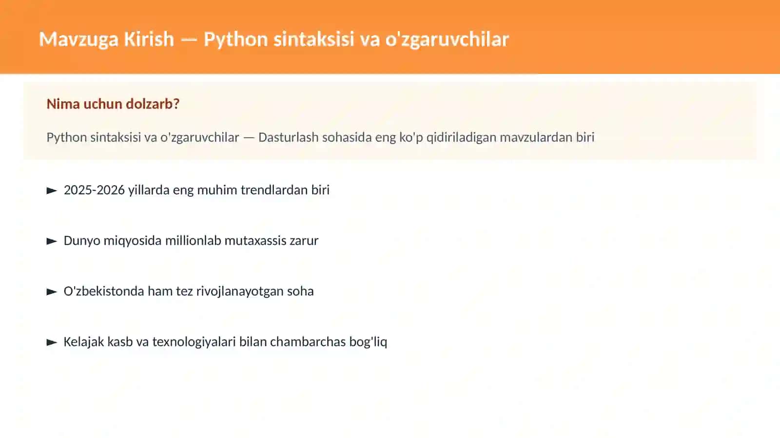 PYTHON DASTURLASH 2