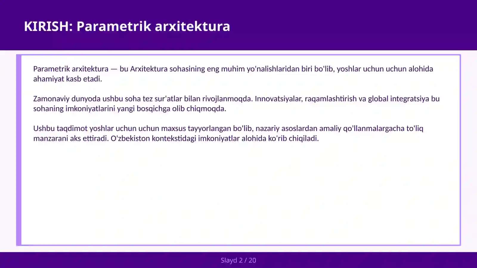 Parametrik arxitektura 2