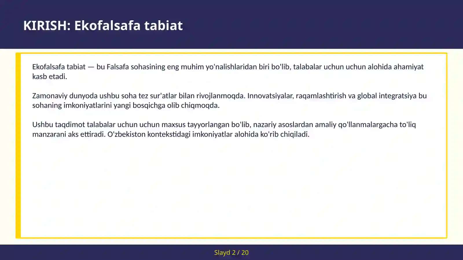 Ekofalsafa tabiat 2