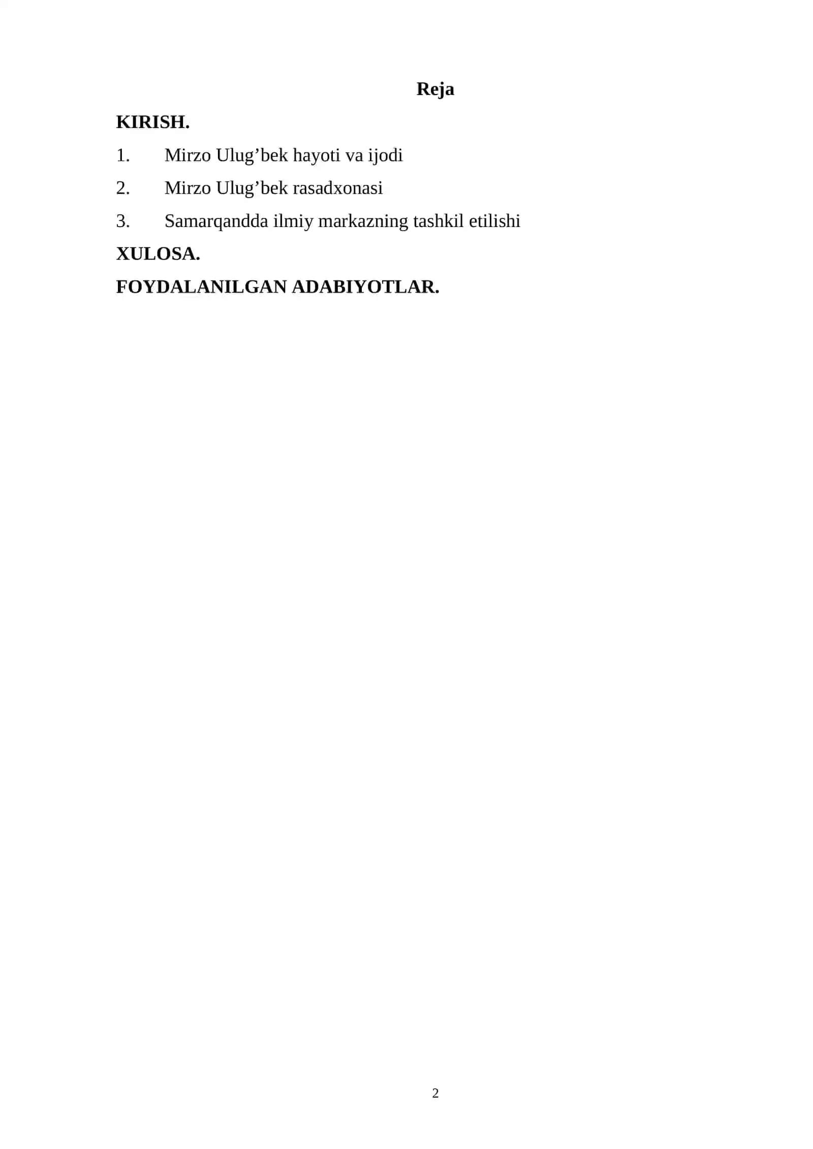 M.Ulug’bek merosining bugungi kunda o’rganilishi 2