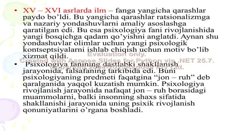 YANGI DAVRDA PSIXOLOGIYANING RIVOJLANISHI 2