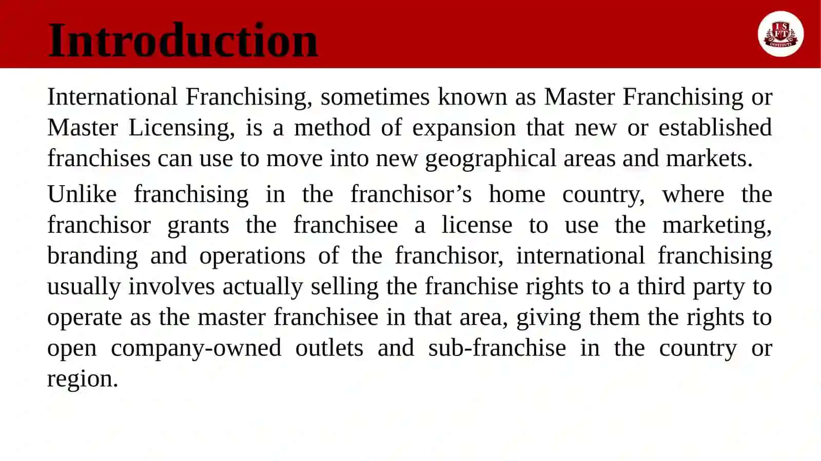 International franchising 2