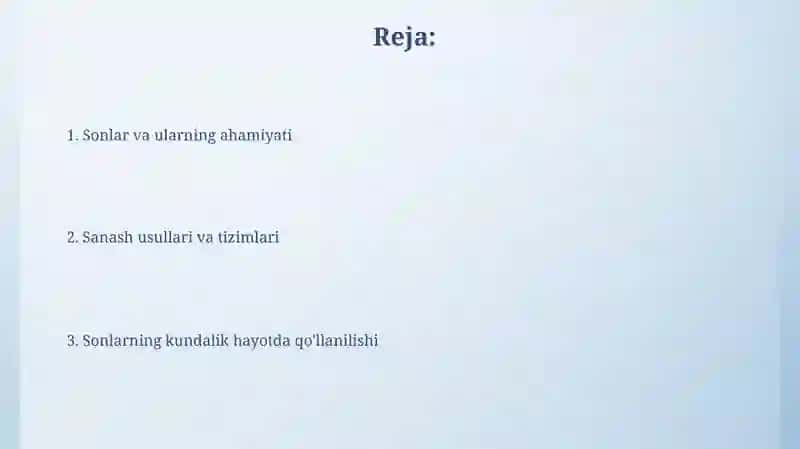 Sonlar va ularning ahamiyati 2