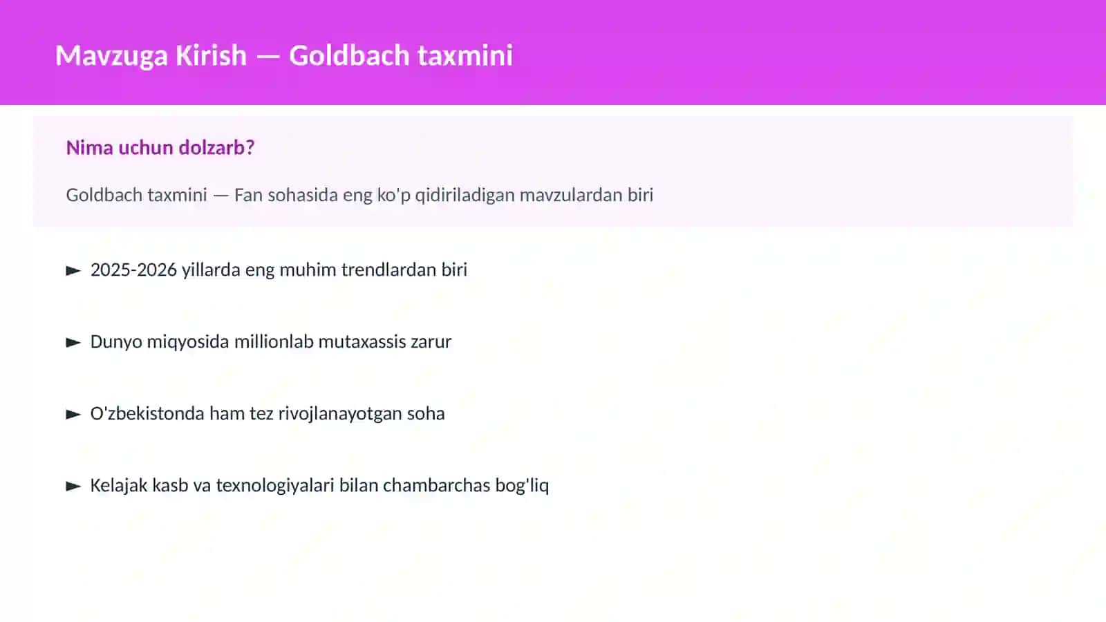 Goldbach taxmini 2