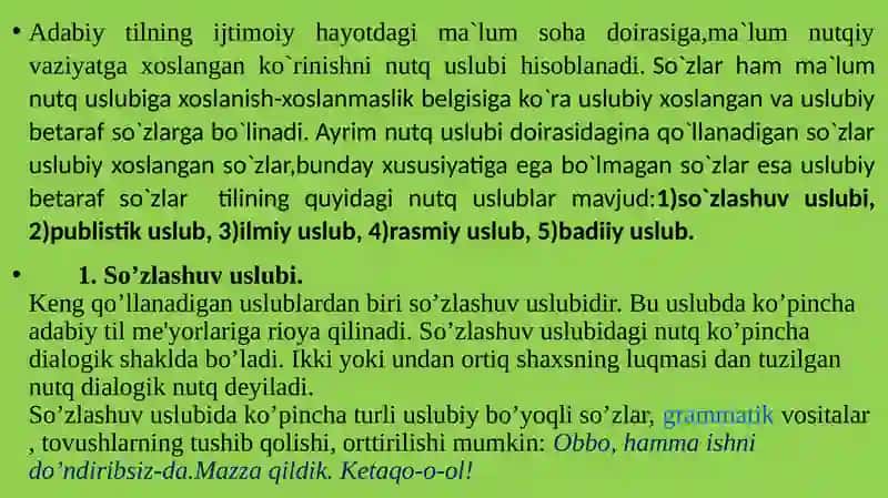 NUTQ USLUBLARI 2
