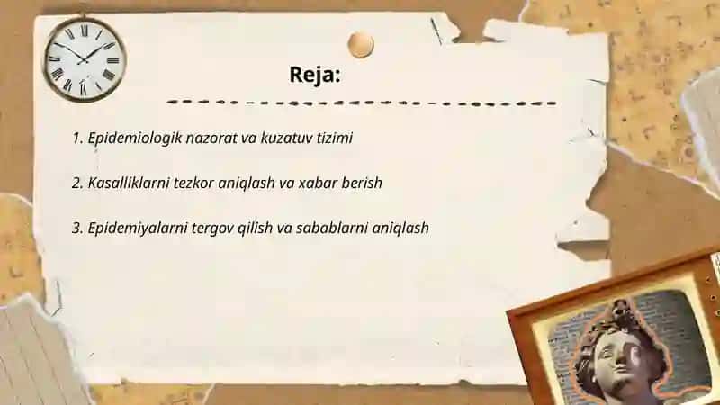 Epidemiologik nazorat va kuzatuv tizimi 2