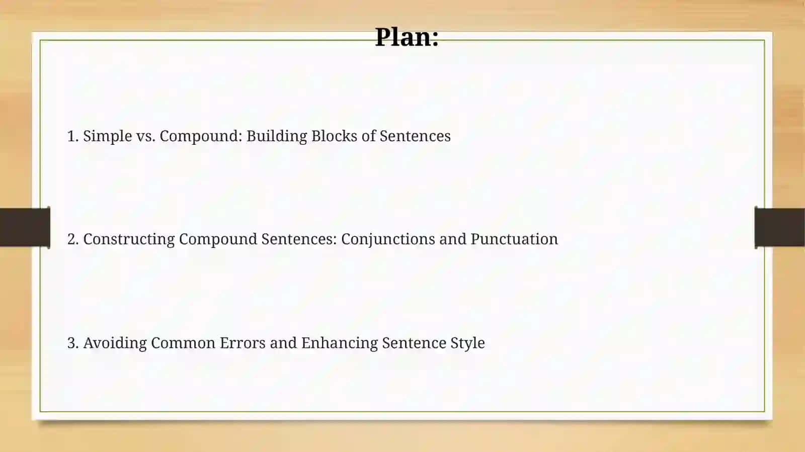 Analysis of simple, compound sentences 2