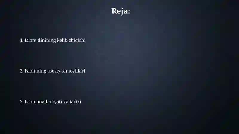 Islom dini tarixi va mohiyati 2