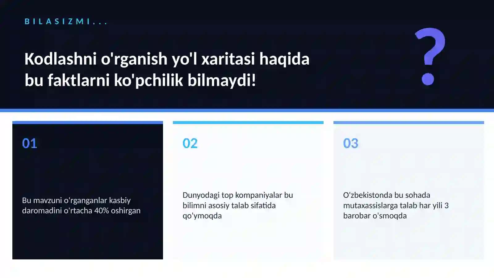 Kodlashni o'rganish yo'l xaritasi 2