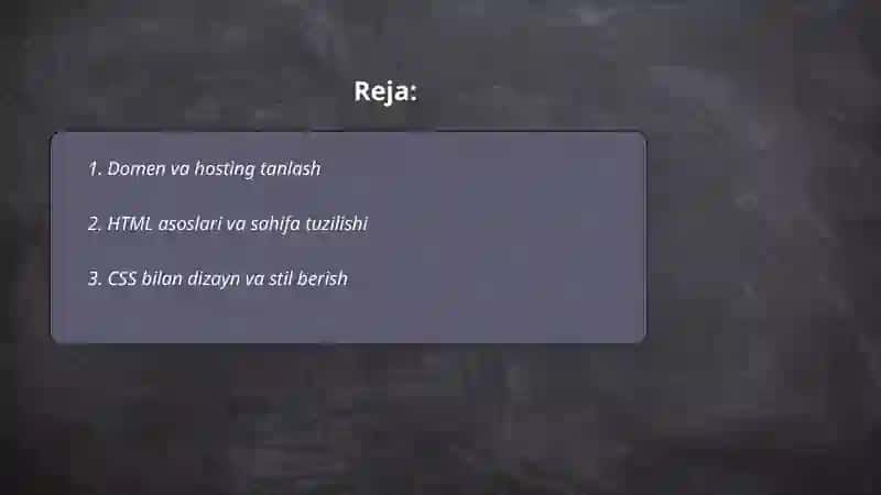 Web sayt yaratish 2