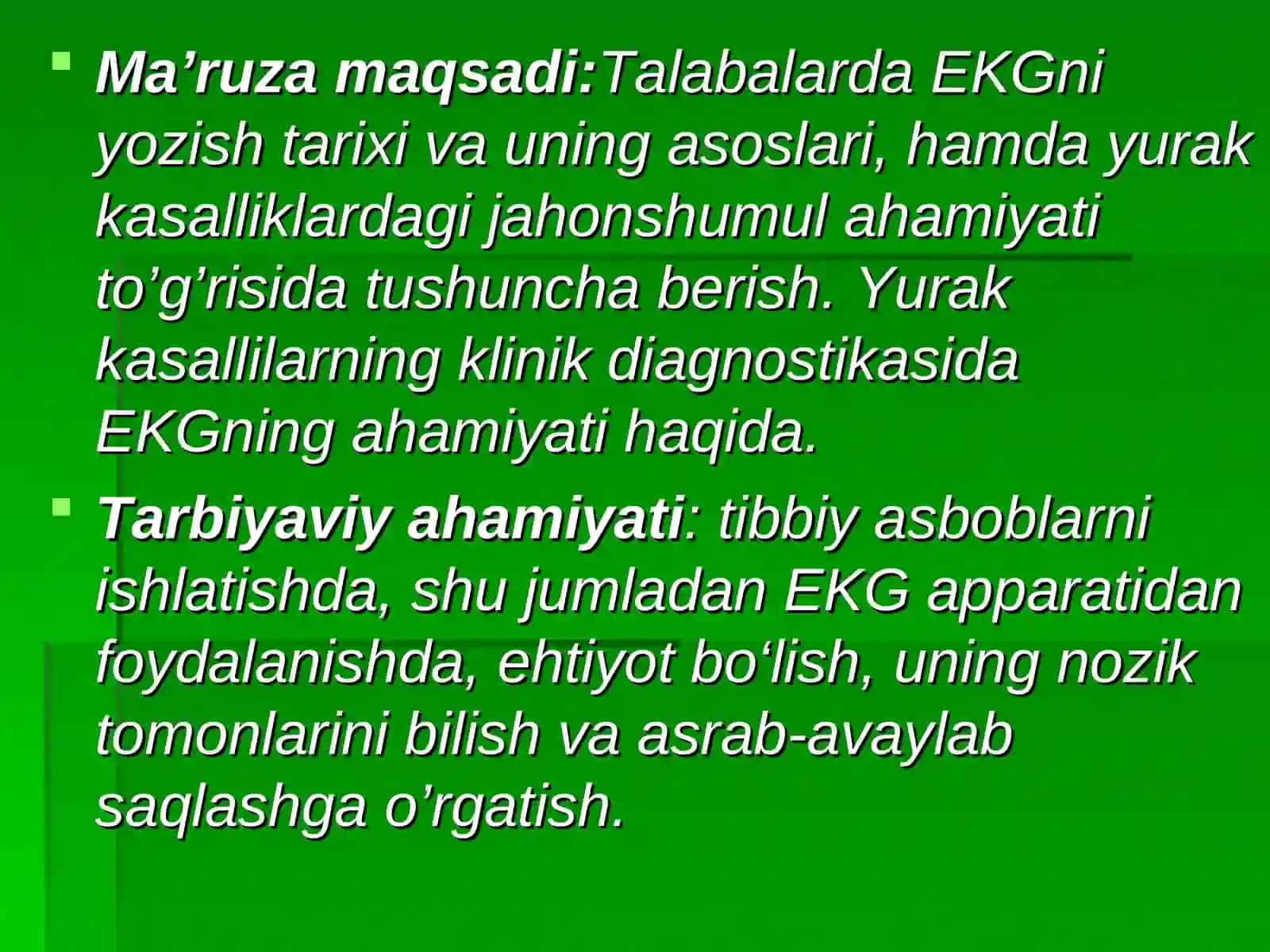 Elektrokardiografiya (EKG) 2