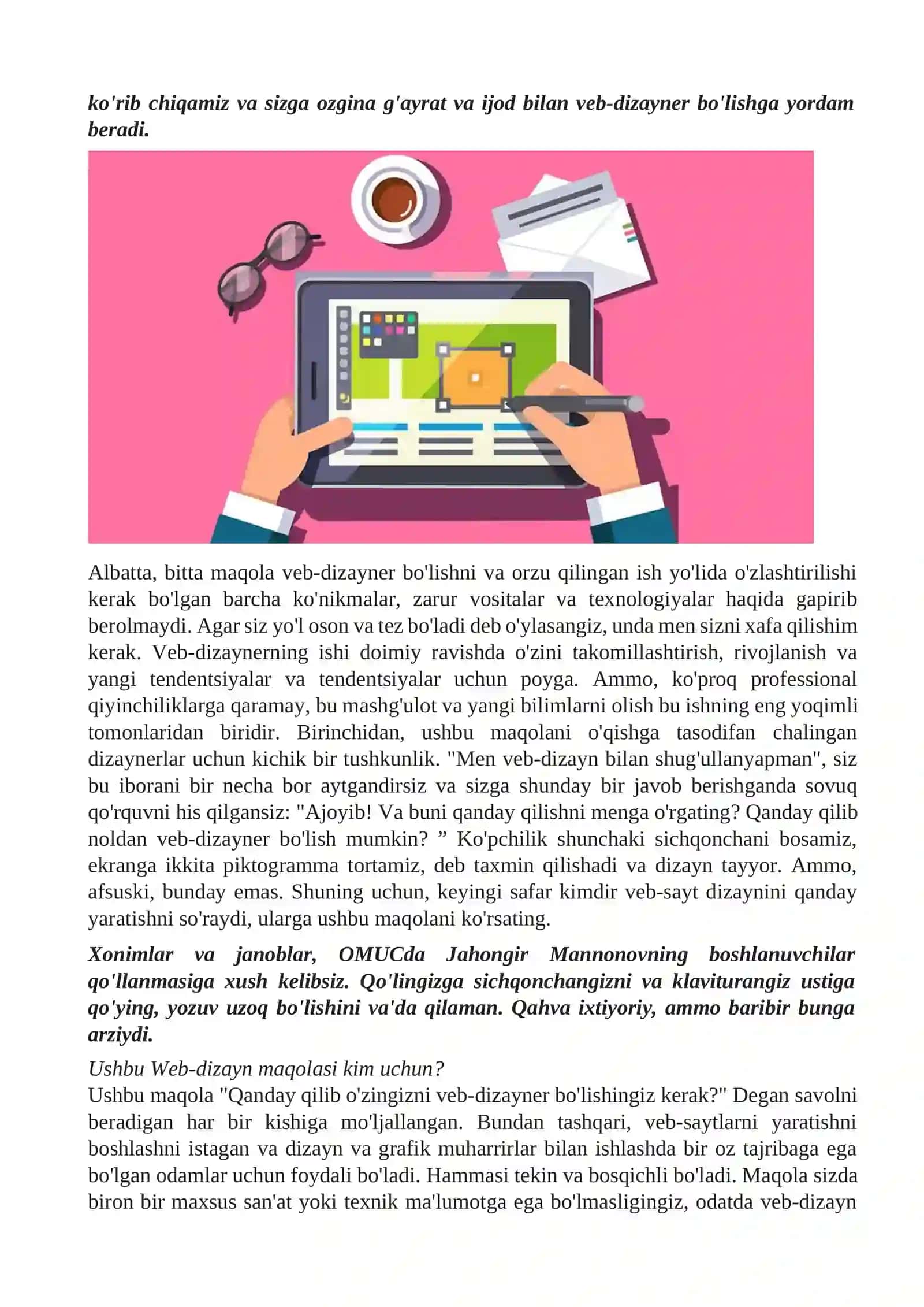 WEB SAYT DIZAYNI BILAN ISHLASH 2