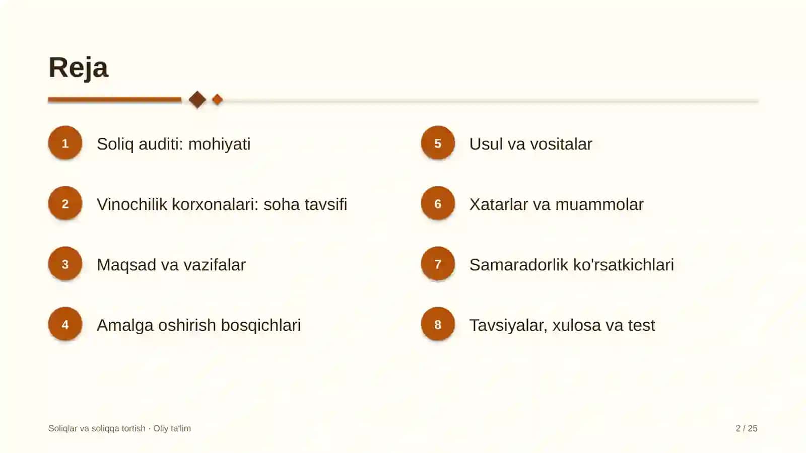 Vinochilik korxonalarida soliq auditi 2