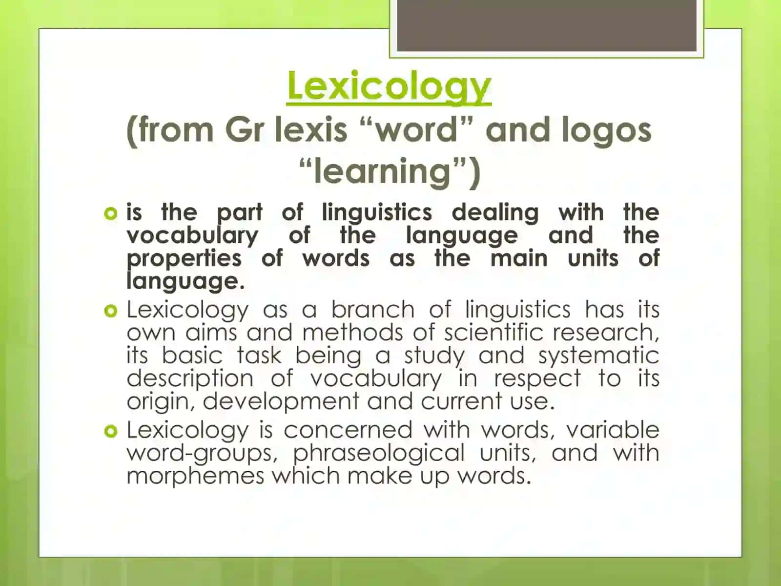 Lexical meaning as a linguistic category 2