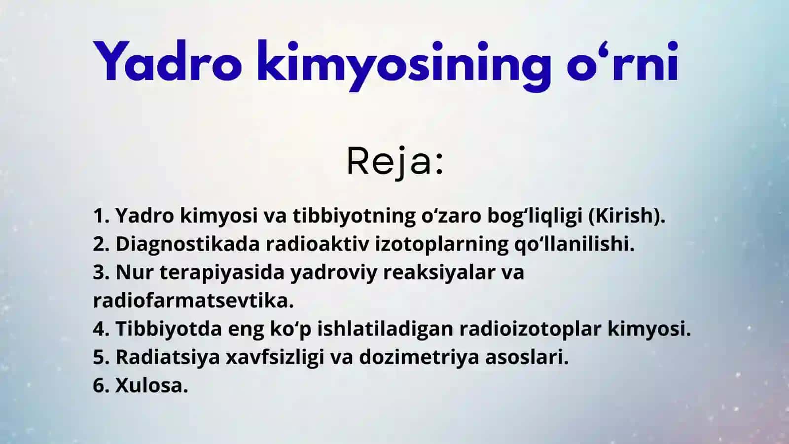 Yadro kimyosining o‘rni 2
