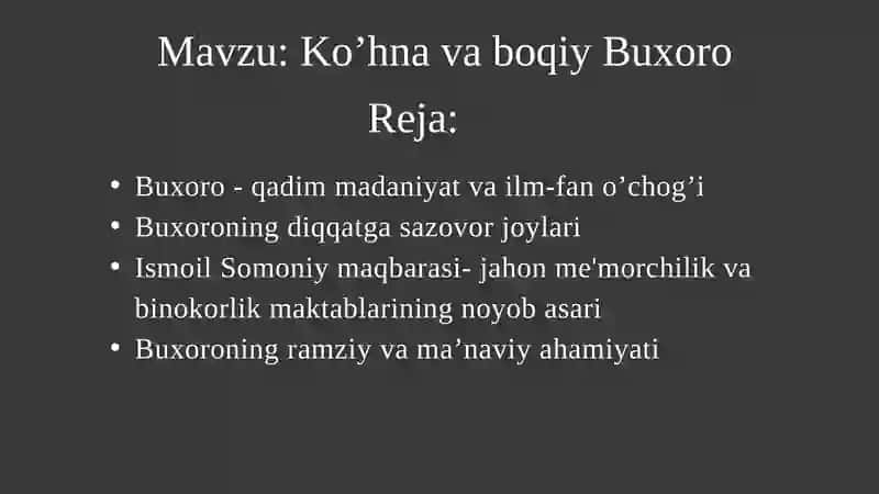 Ko’hna va boqiy Buxoro 2