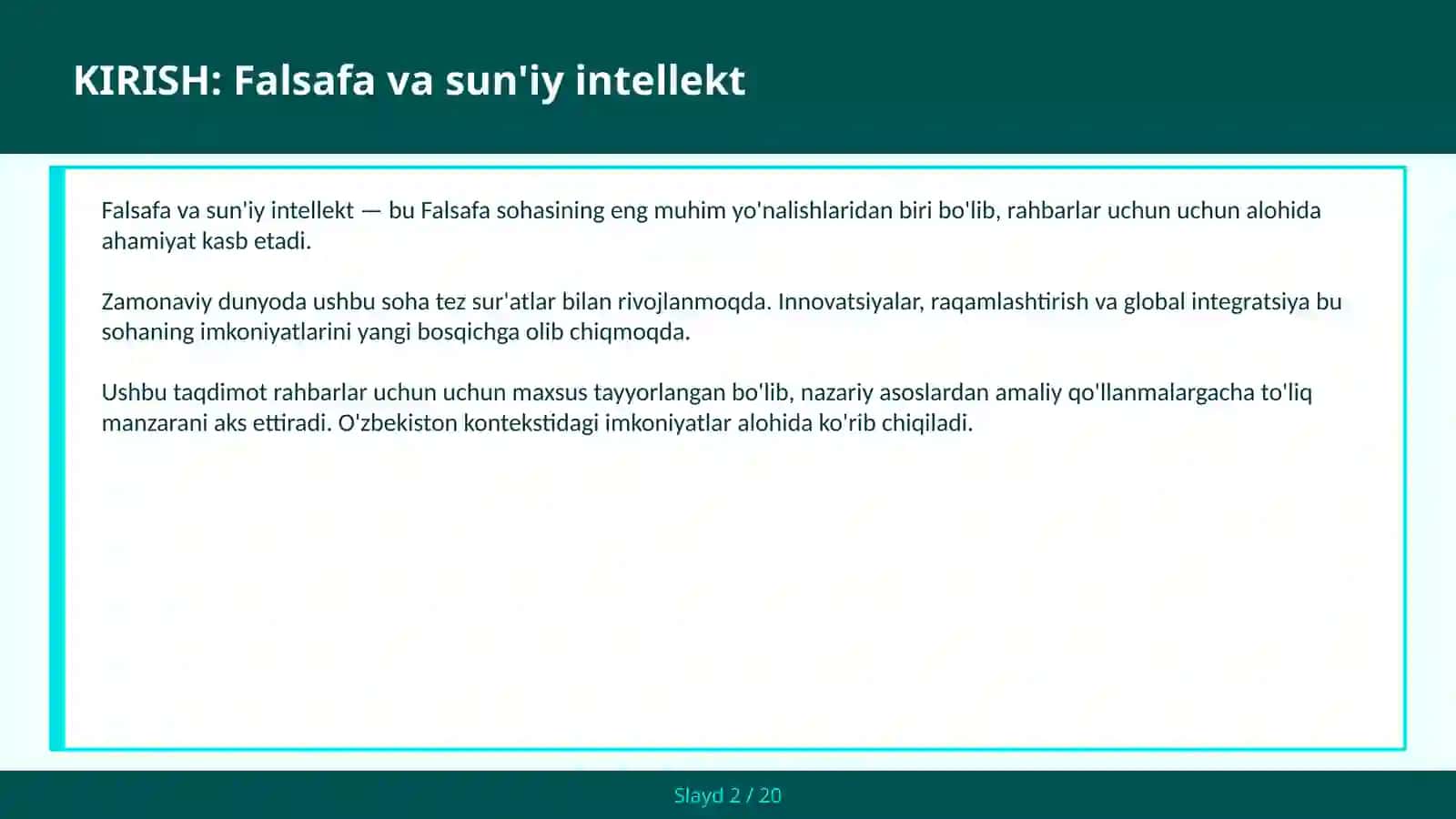FALSAFA VA SUN'IY INTELLEKT 2
