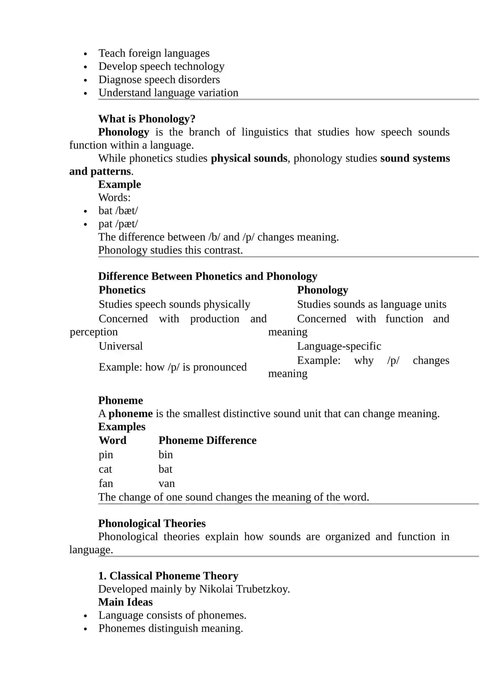 Introduction to Phonetics and Phonological Theories 2