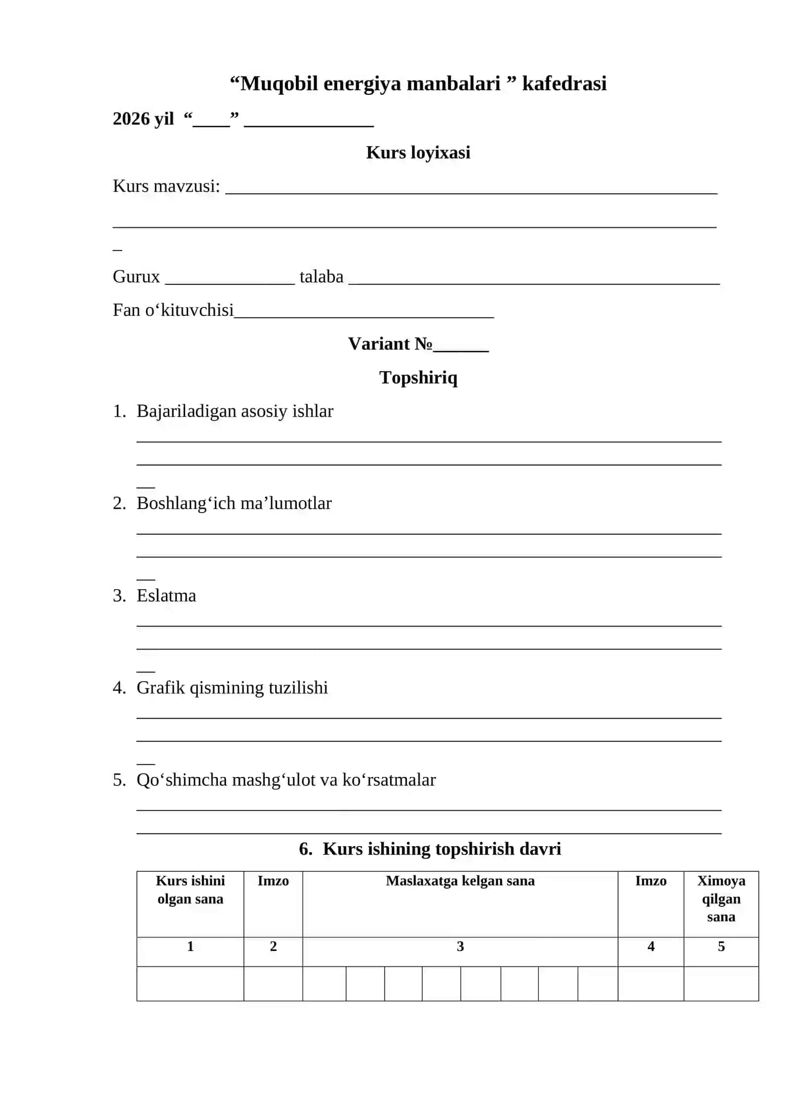 14-variant SHAMOL ENERGETIKASI kurs ishi 2