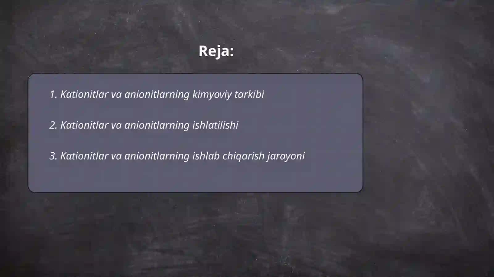 Kationit hamda anionitlar 2