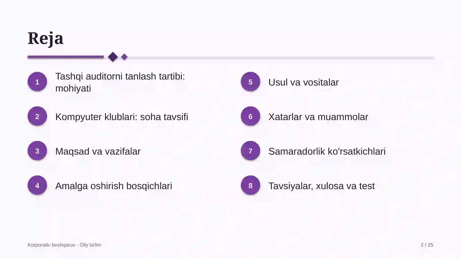 Kompyuter klublarida tashqi auditorni tanlash tartibi 2