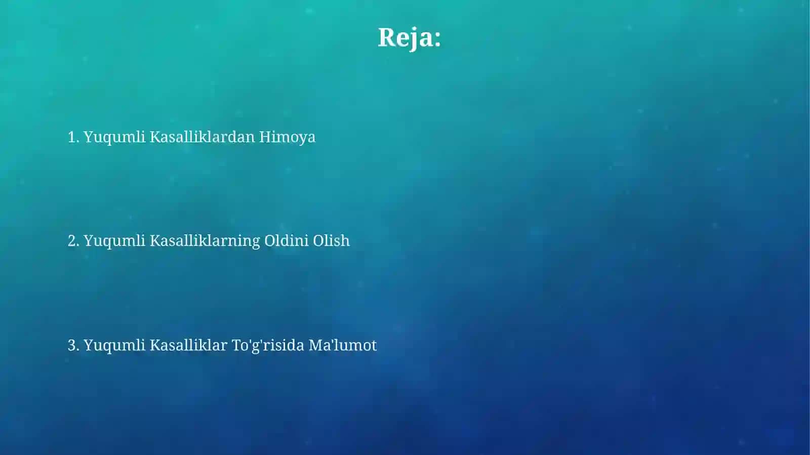 Infeksiya haqida ta'limot 2