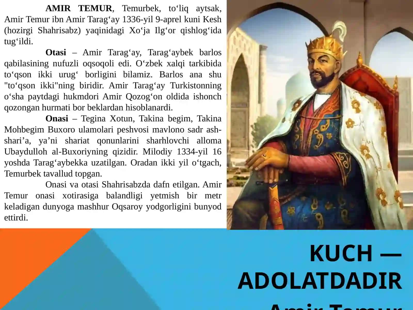 Amir temur hayoti va ijodi 2