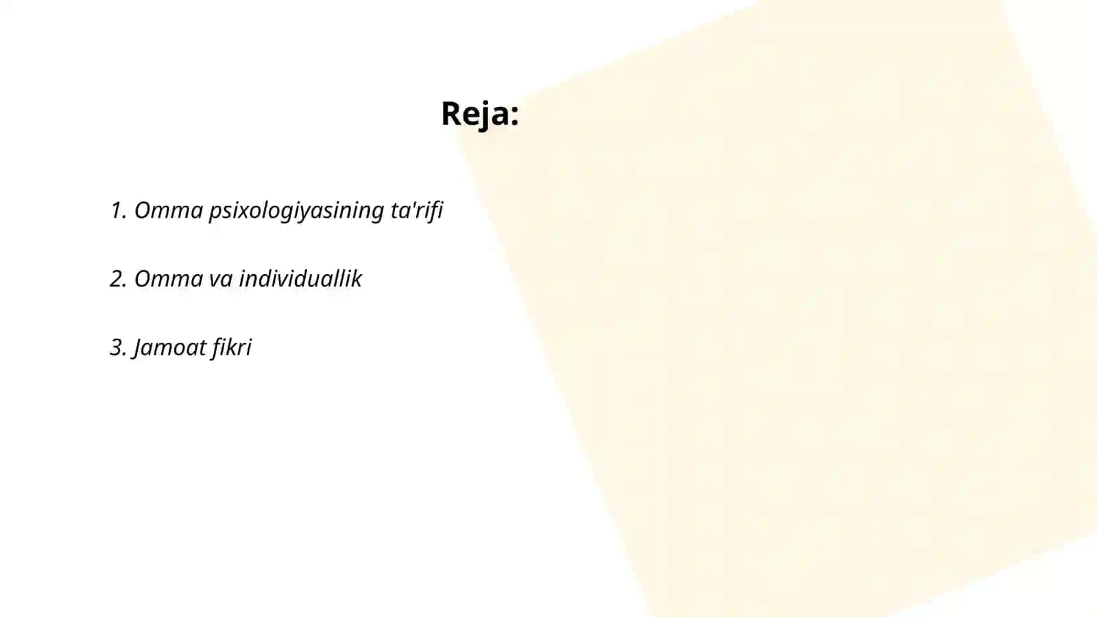 Omma psixologiyasi 2