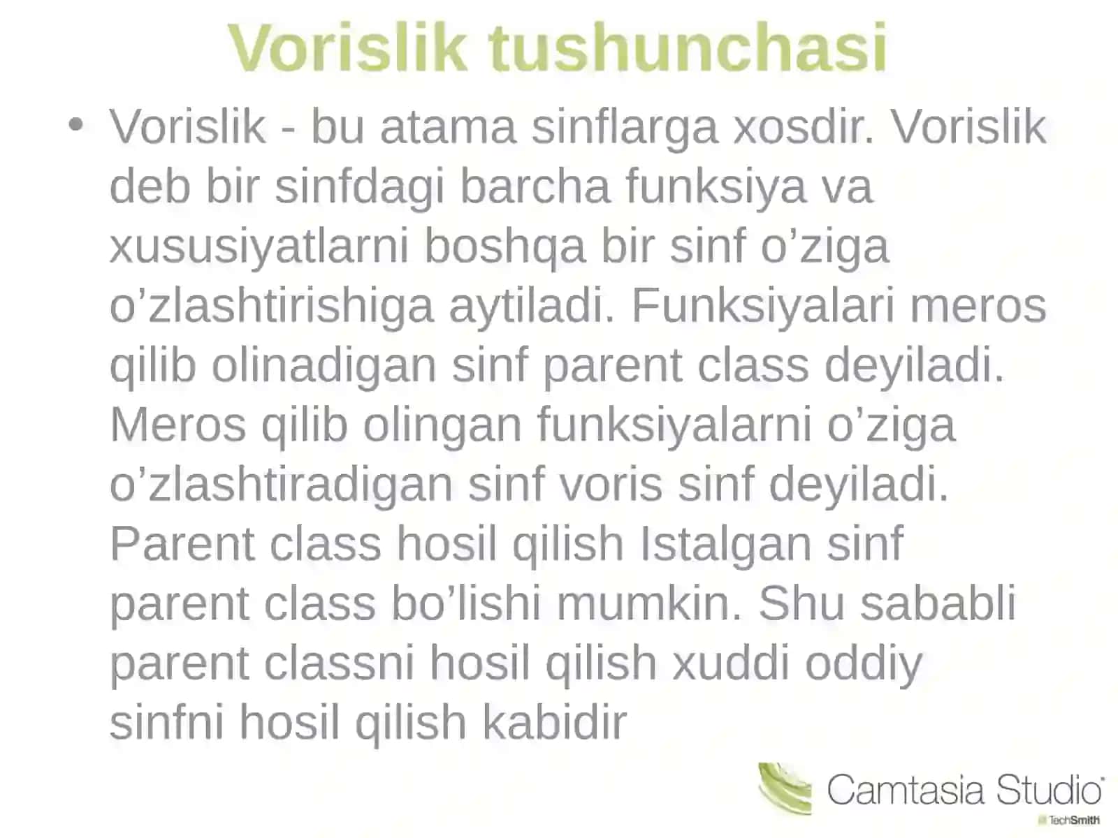 Vorislik tushunchasi 2
