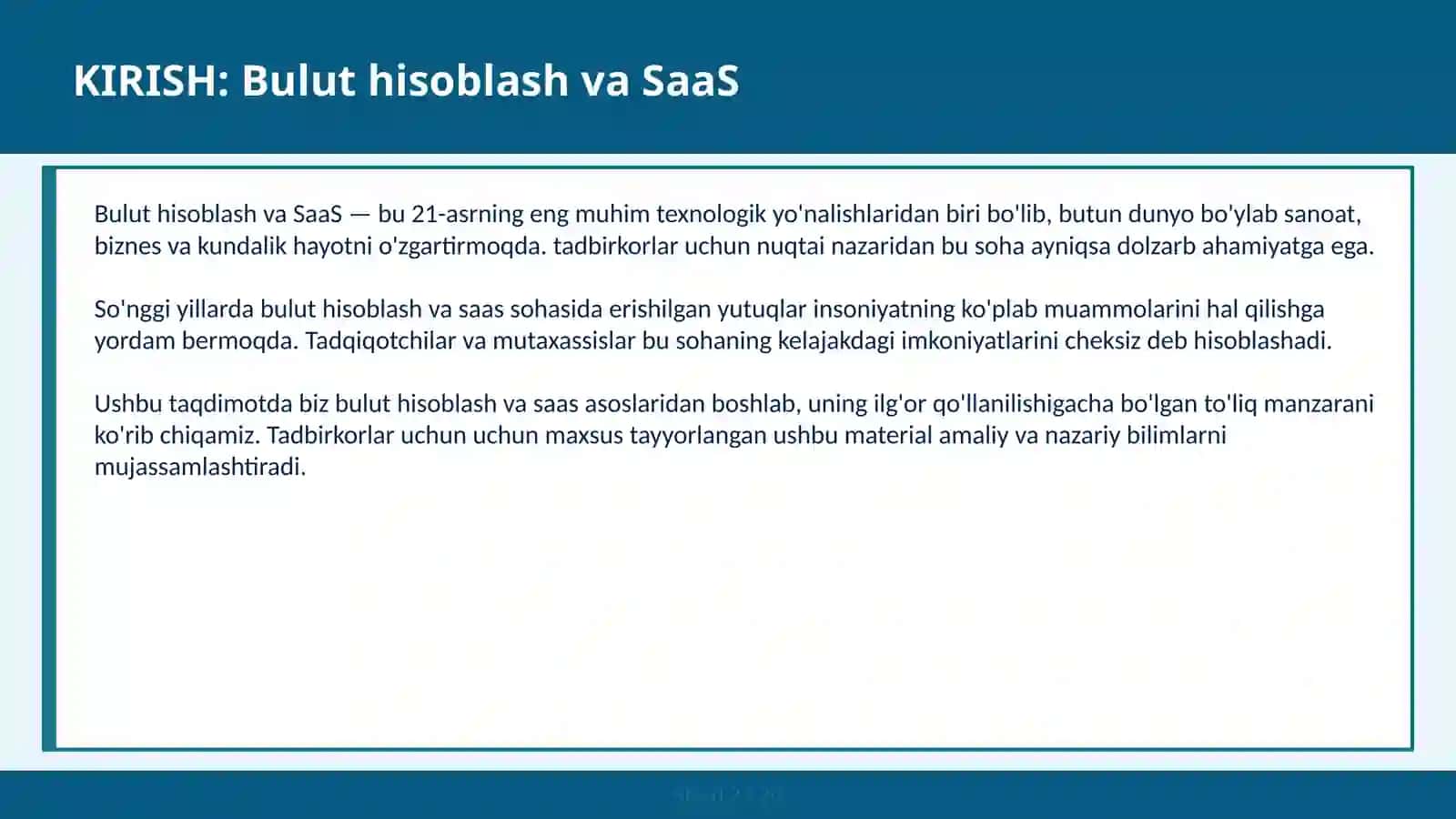 Bulut hisoblash va SaaS 2