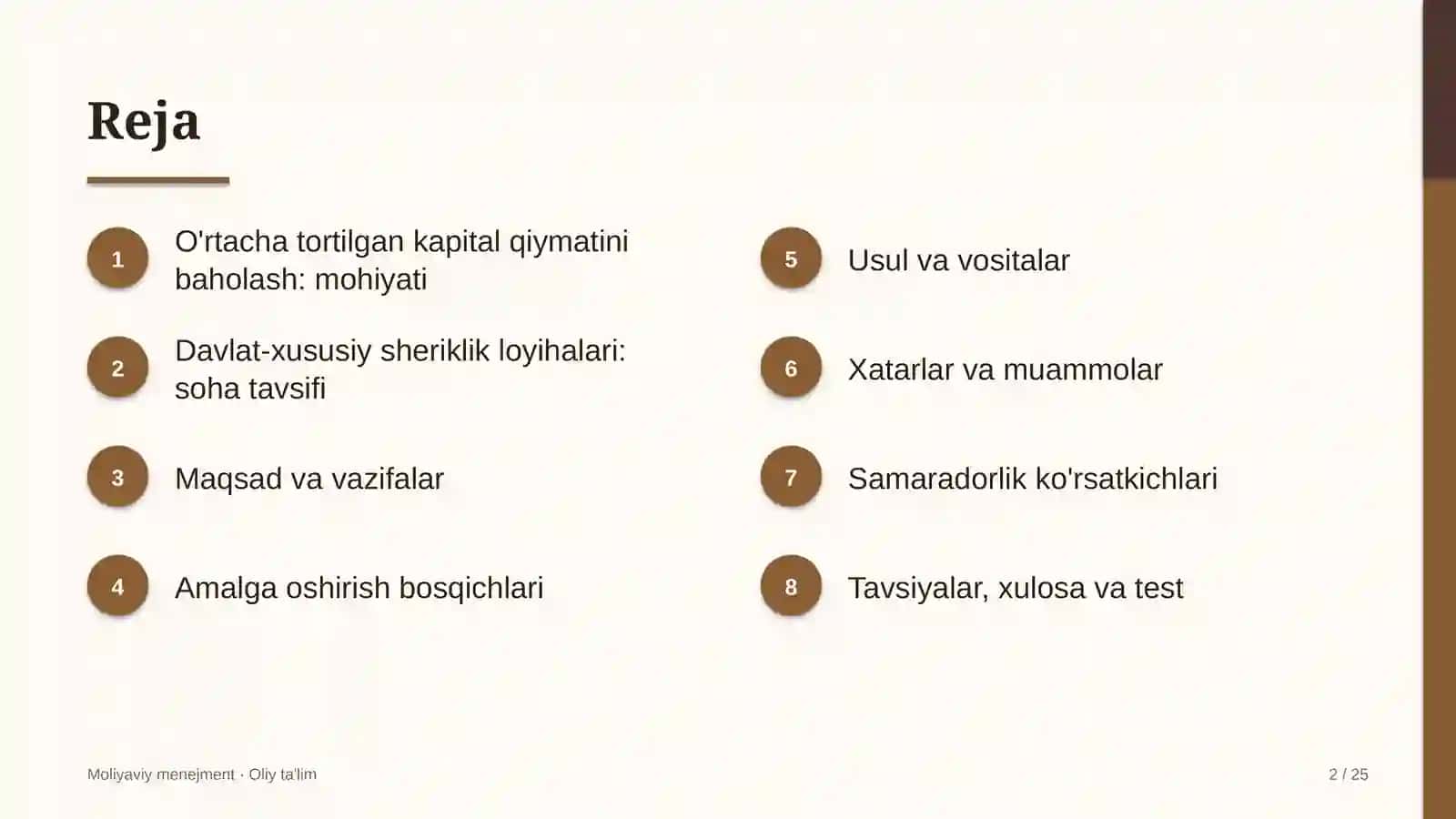 Moliyaviy Menejment · Oliy Ta'lim 2