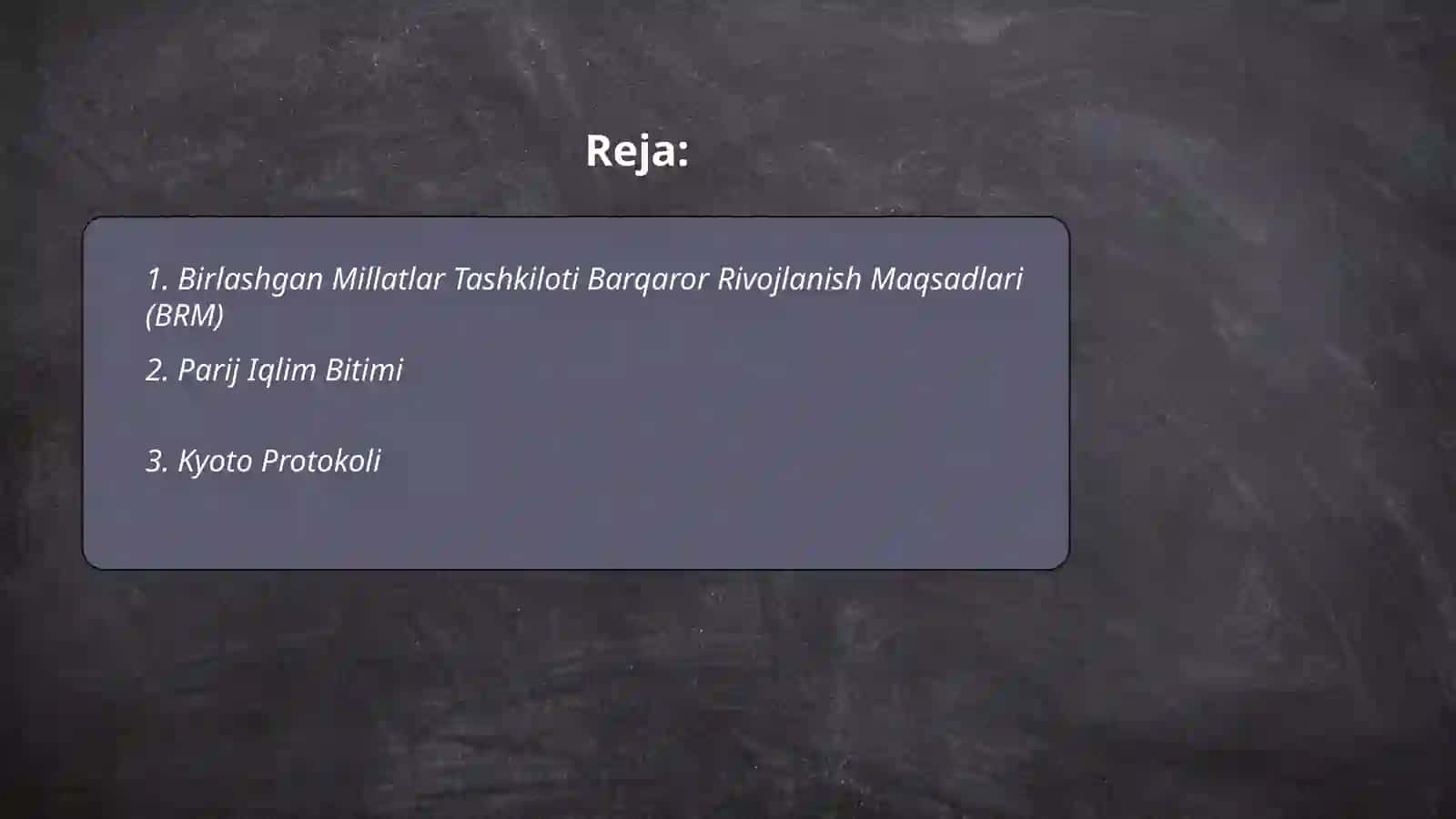 Yashil iqtisodiyotni rivojlantirishga qaratilgan xalqaro meyyoriy xujjatlar 2