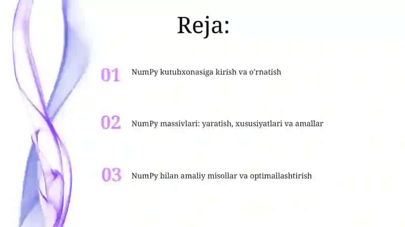 Python dasturlash tilida Numpy kutubxonasi bilan ishlash 2