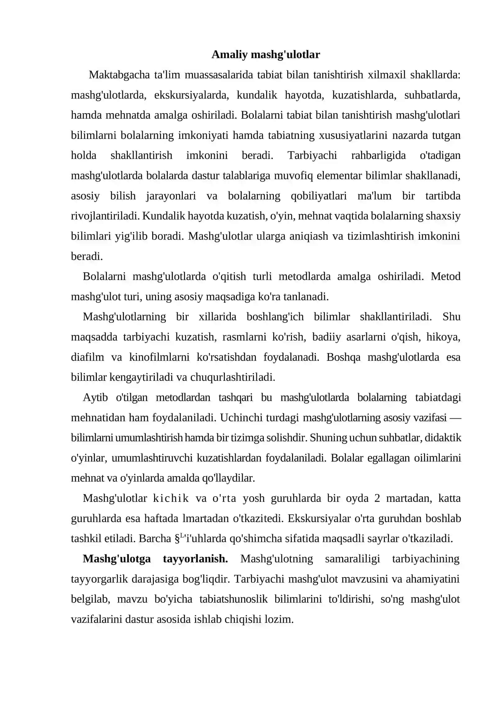 Bolalarni tabiat bilan tanishtirishning ish shakllari 2