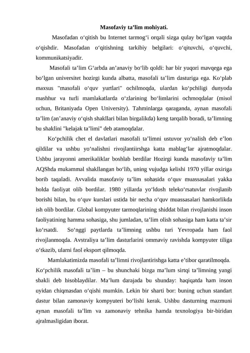 Masofaviy ta'lim 2