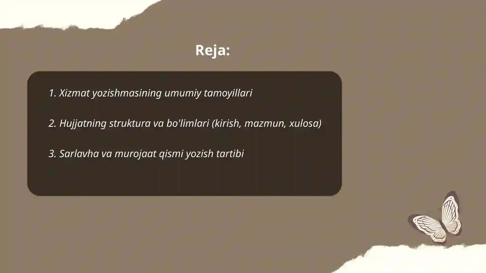 Xizmat yozishmasining yozilish tartibi 2