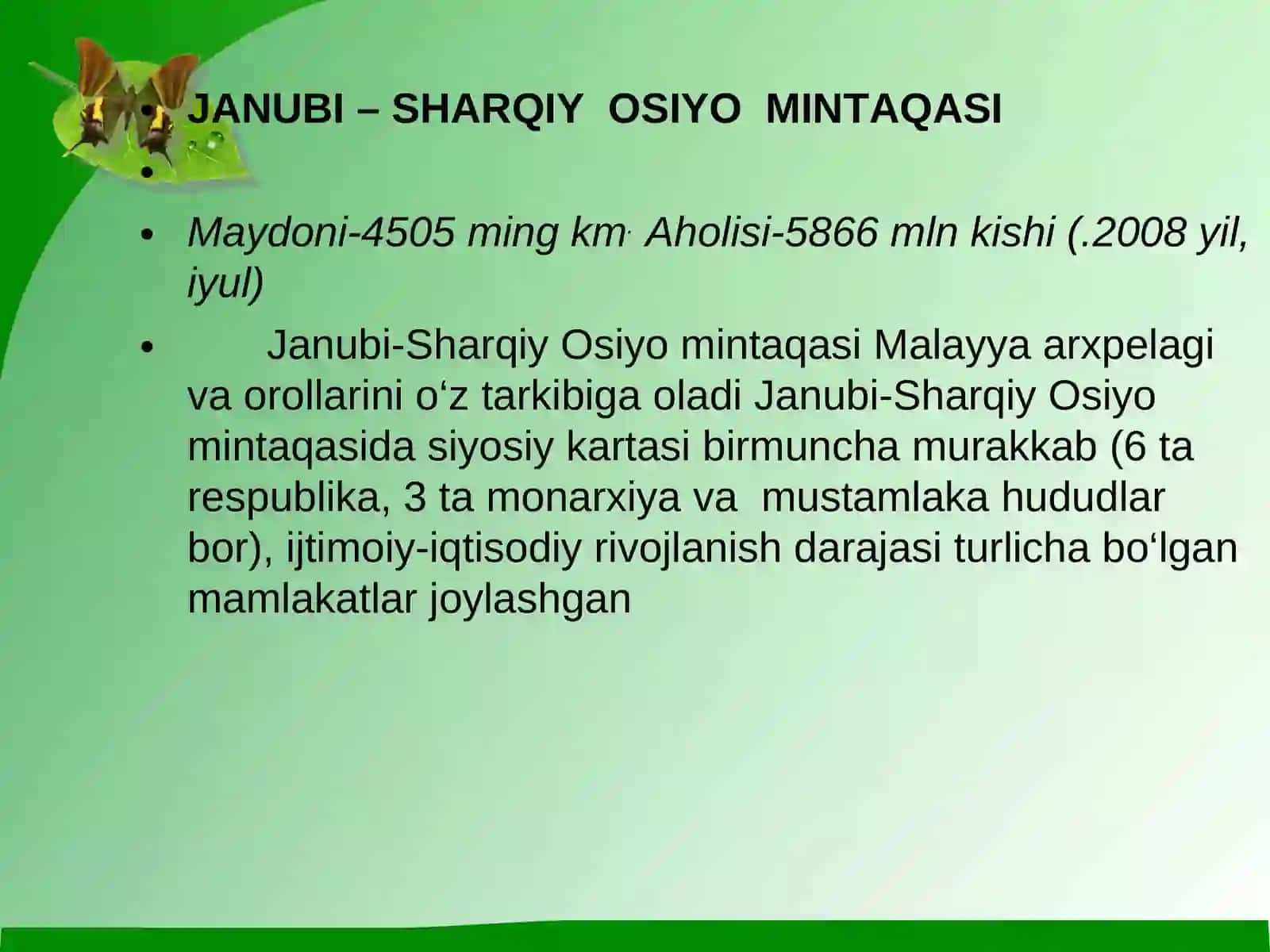 OSIYONING YANGI INDUSTRIAL MAMLAKATLARI 2