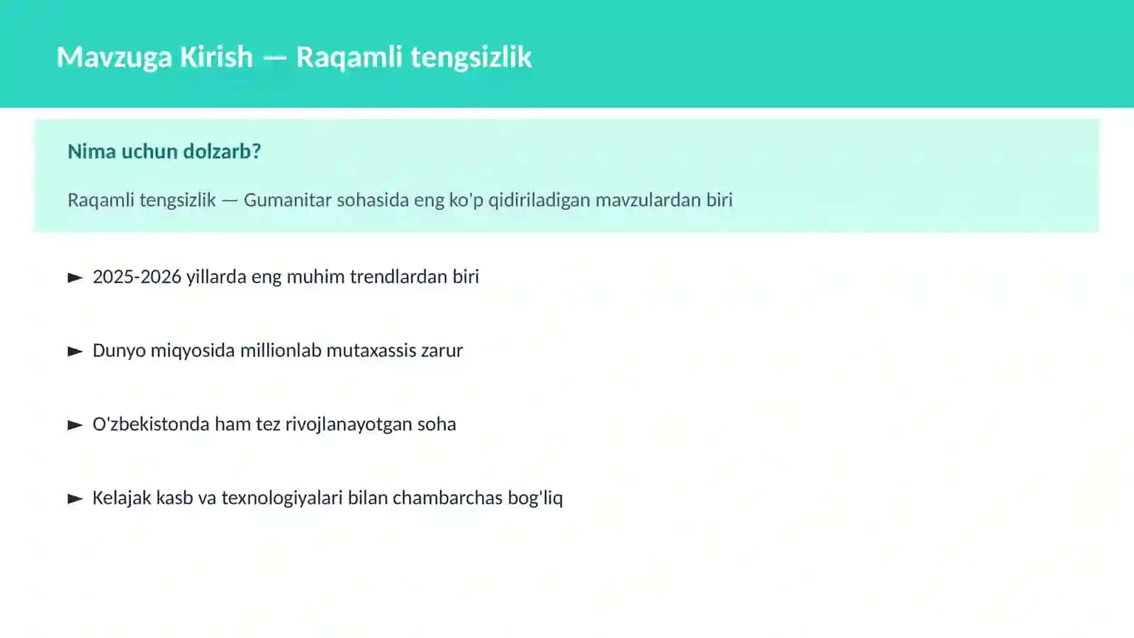 Raqamli tengsizlik 2