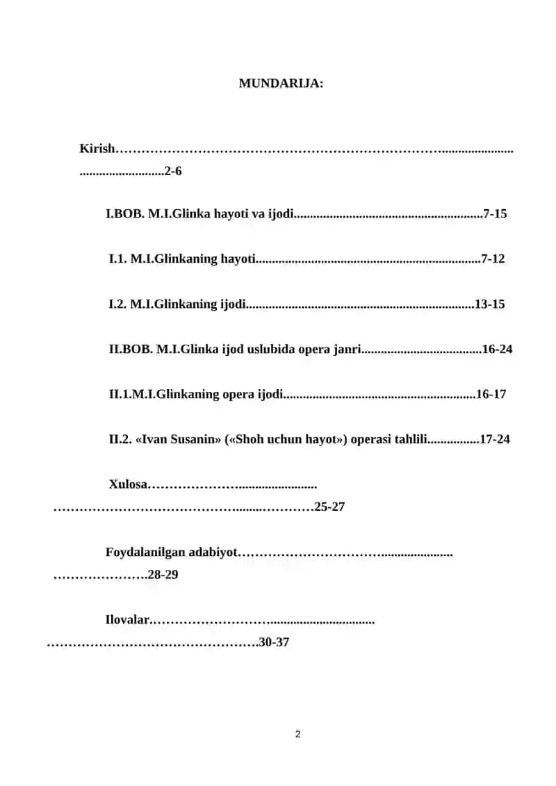 Mihayl Ivanovich Glinkaning ijodi 2