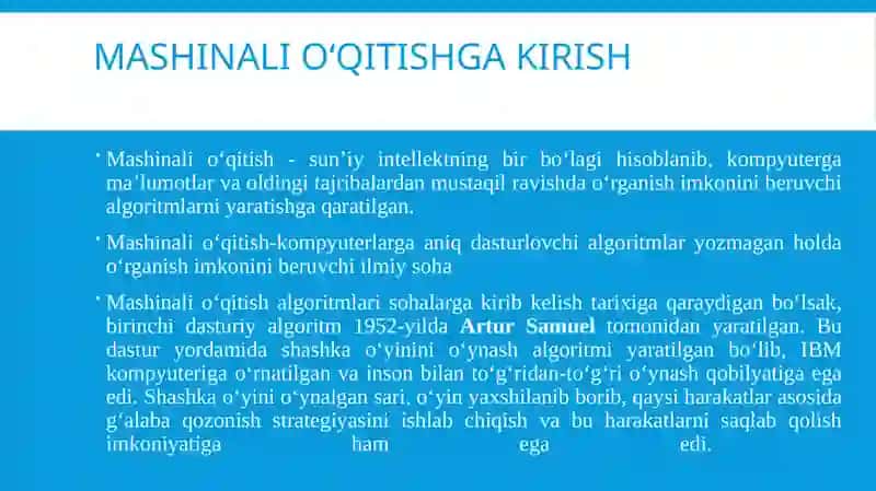 Mashinalioʻqitish 2