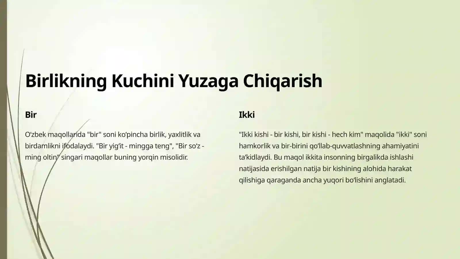 Sonlarning Maqol Dunyosidagi Oʻrni 2