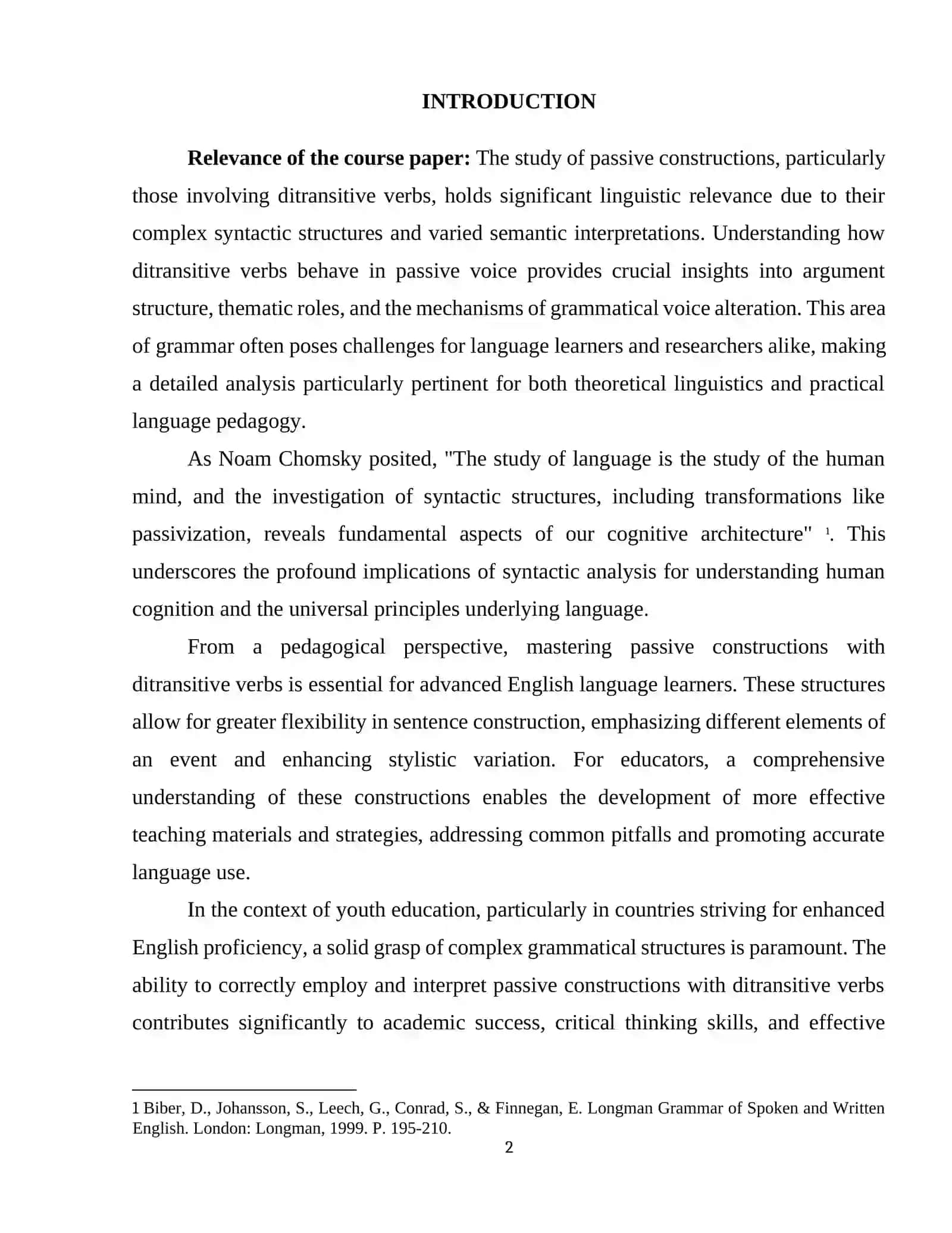 PASSIVE CONSTRUCTIONS WITH DITRANSITIVE VERBS IN ENGLISH 2