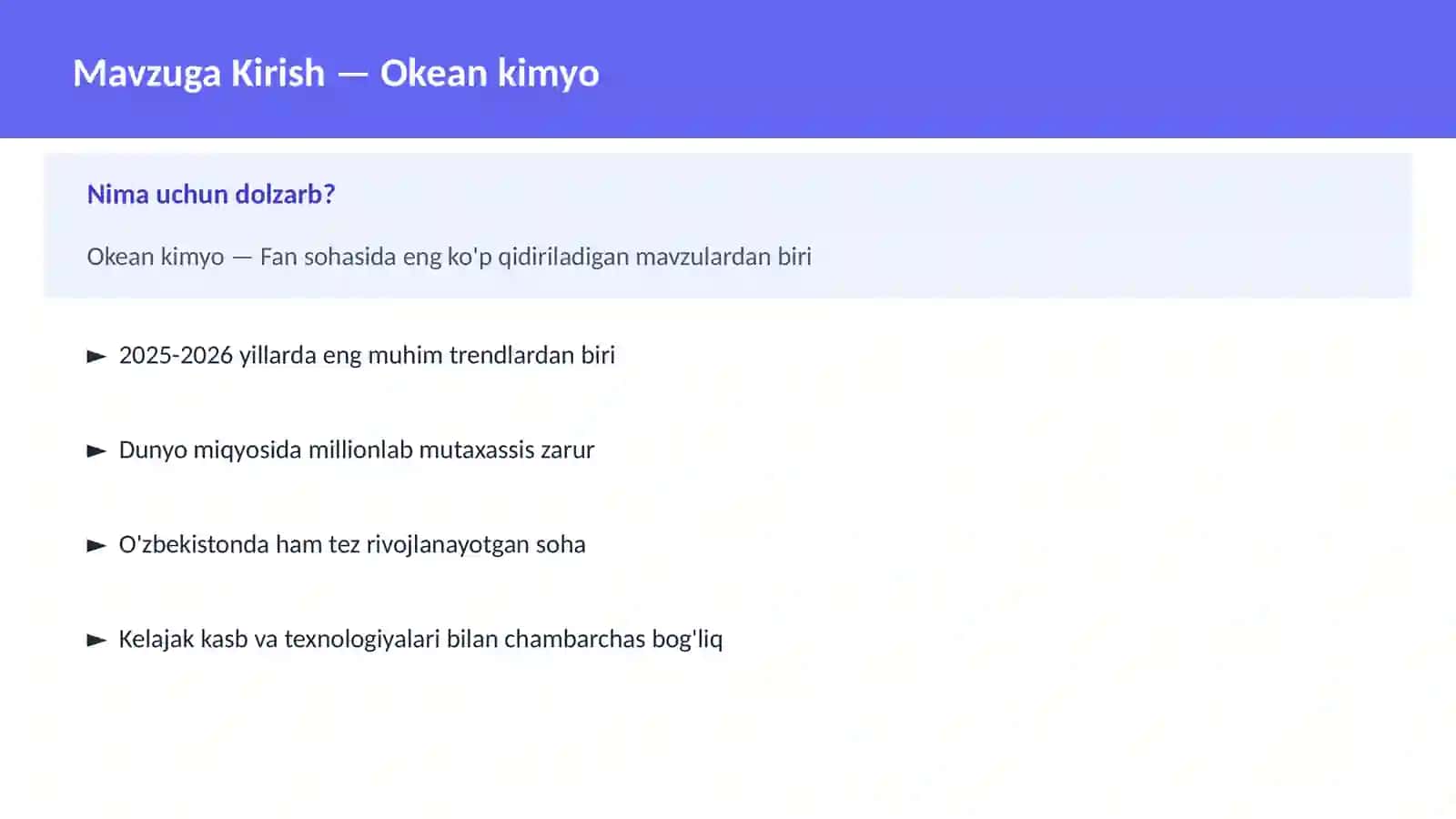 FAN | KIMYO ZAMONAVIY 2
